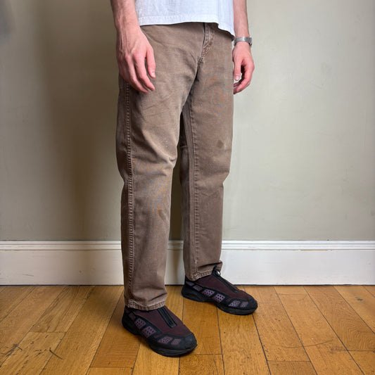 Vintage Dickies Brown Workwear Carpenter Baggy Trousers - 32S