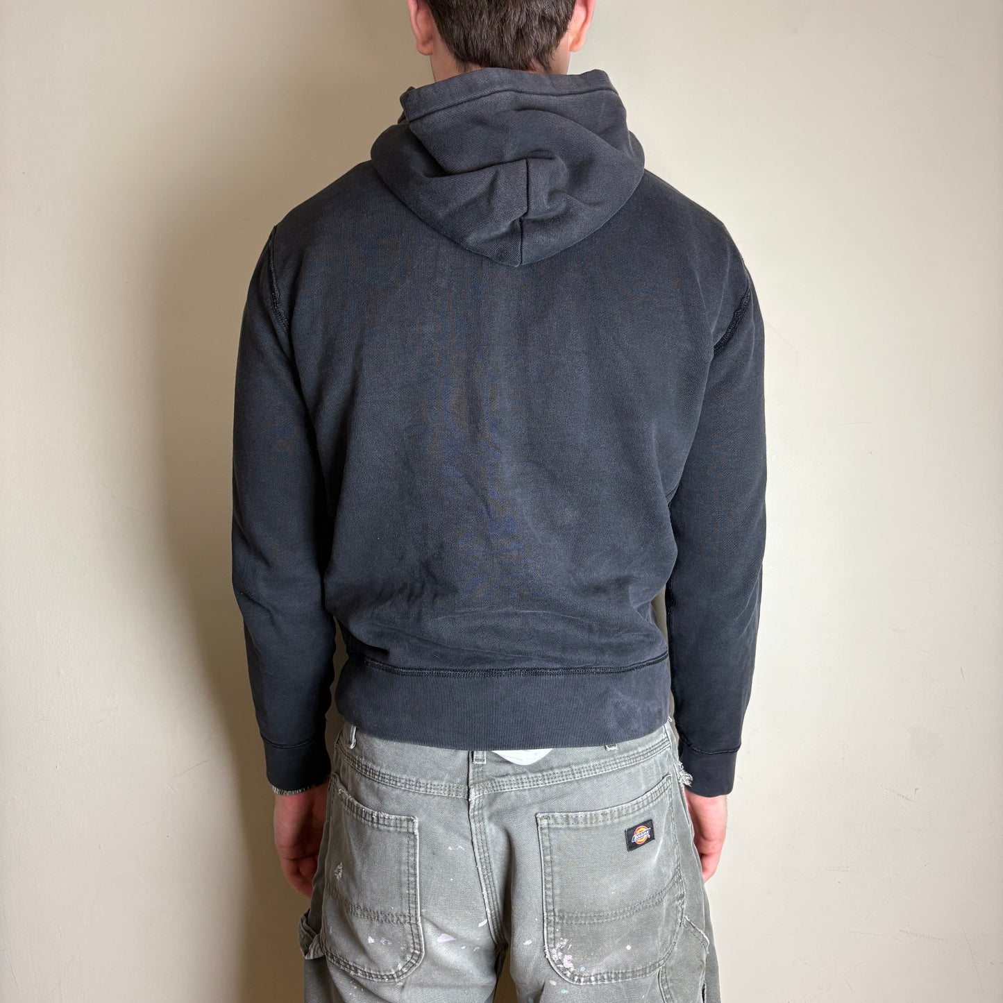 Vintage Ralph Lauren Black Zip Hoodie Embroidered Sweatshirt - M