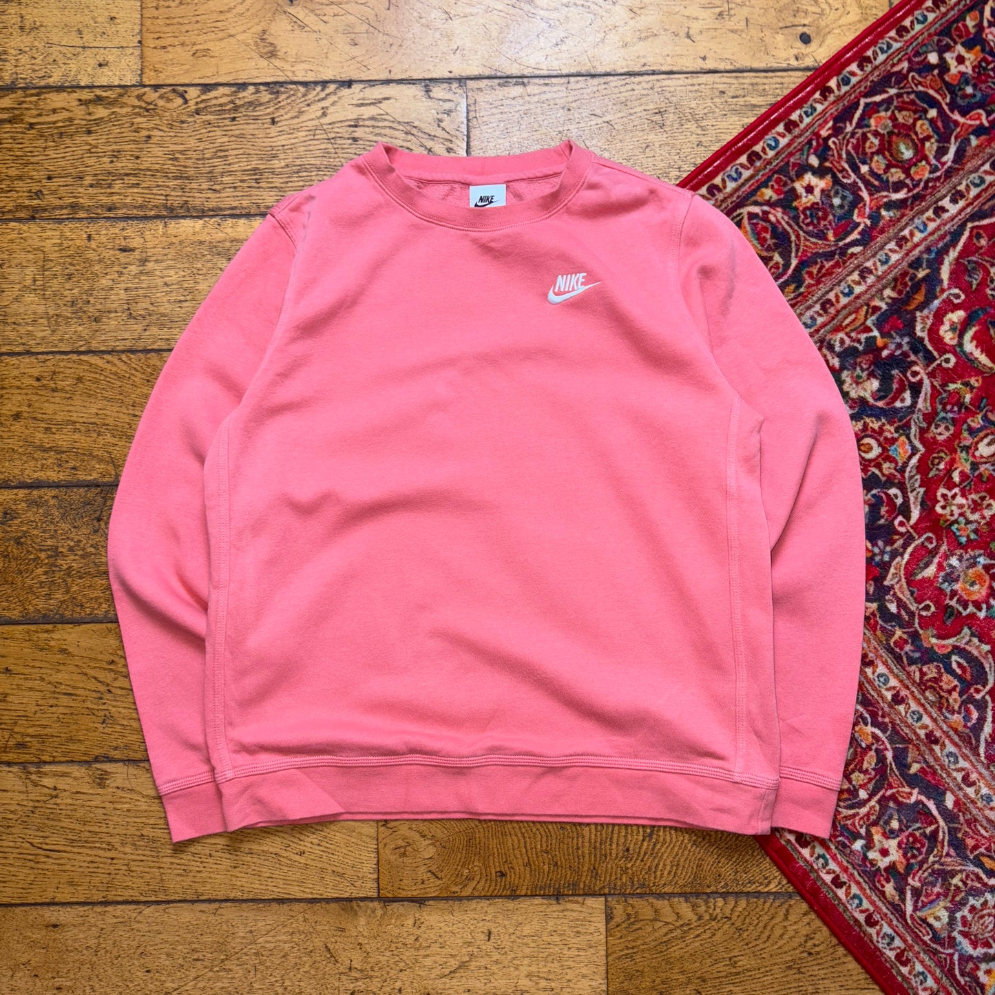 Vintage Nike Womens Pink Womens Embroidered Sweatshirt - Size 10