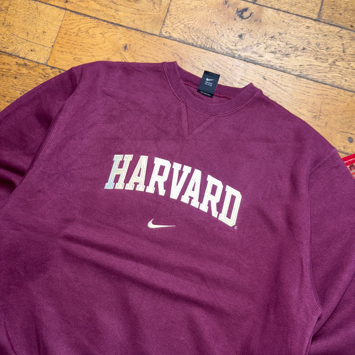 Vintage 90s Nike Harvard Swoosh Burgundy Embroidered Sweatshirt - XL