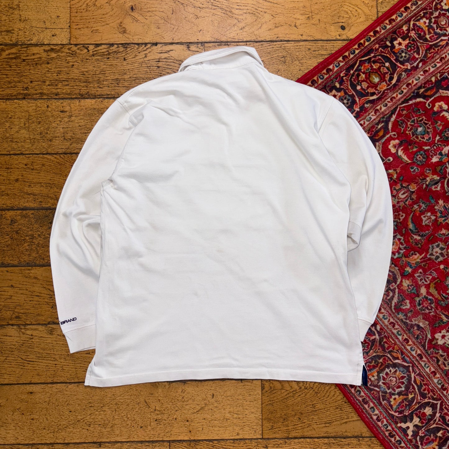 Vintage Reebok White Rugby Polo Shirt - M