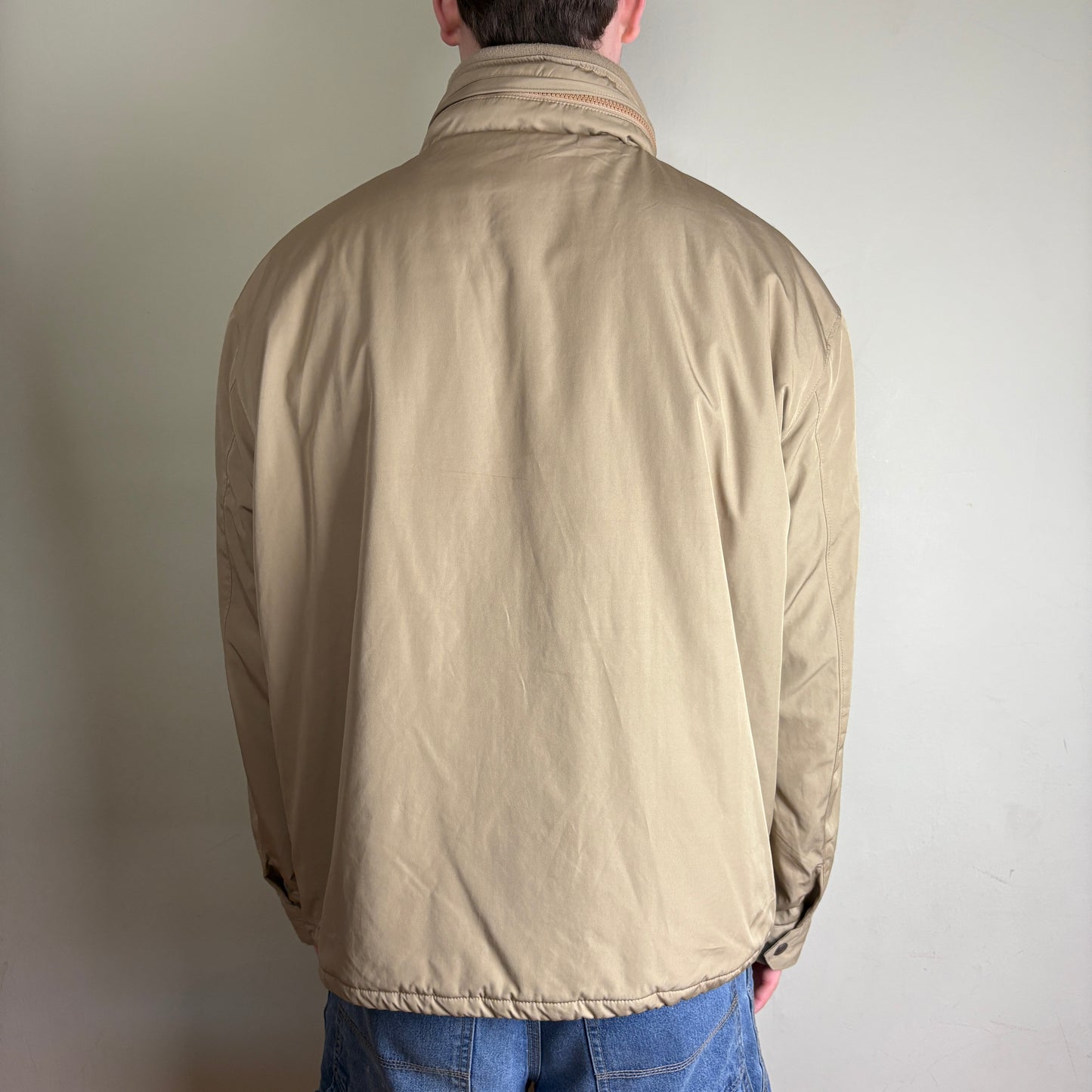 Vintage Ralph Lauren Cream Harrington Fleece Lined Jacket - 2XL