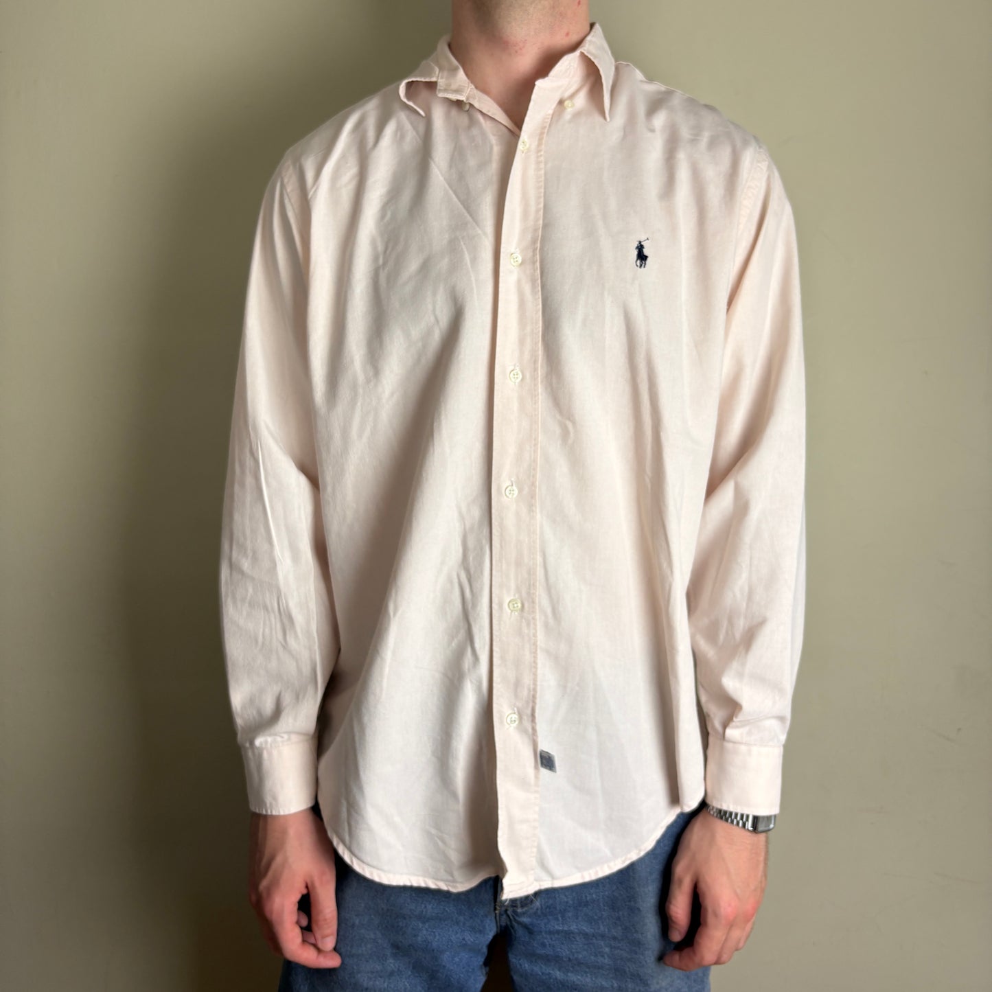 Vintage Ralph Lauren Light Pink Embroidered Shirt - XL