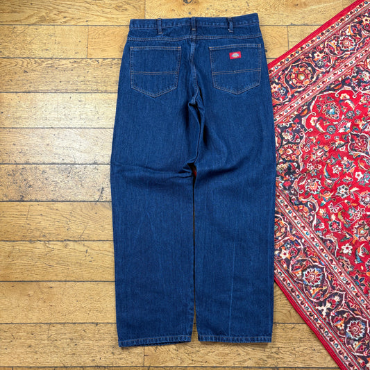 Vintage Dickies Blue Workwear Carpenter Baggy Jeans - 34