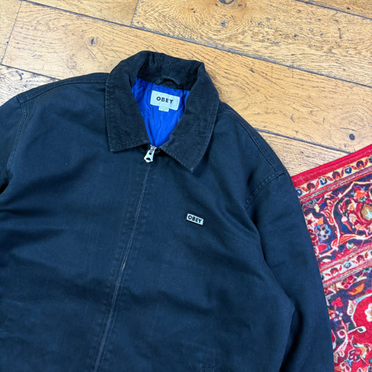 Obey Black Workwear Detroit Style Jacket - M