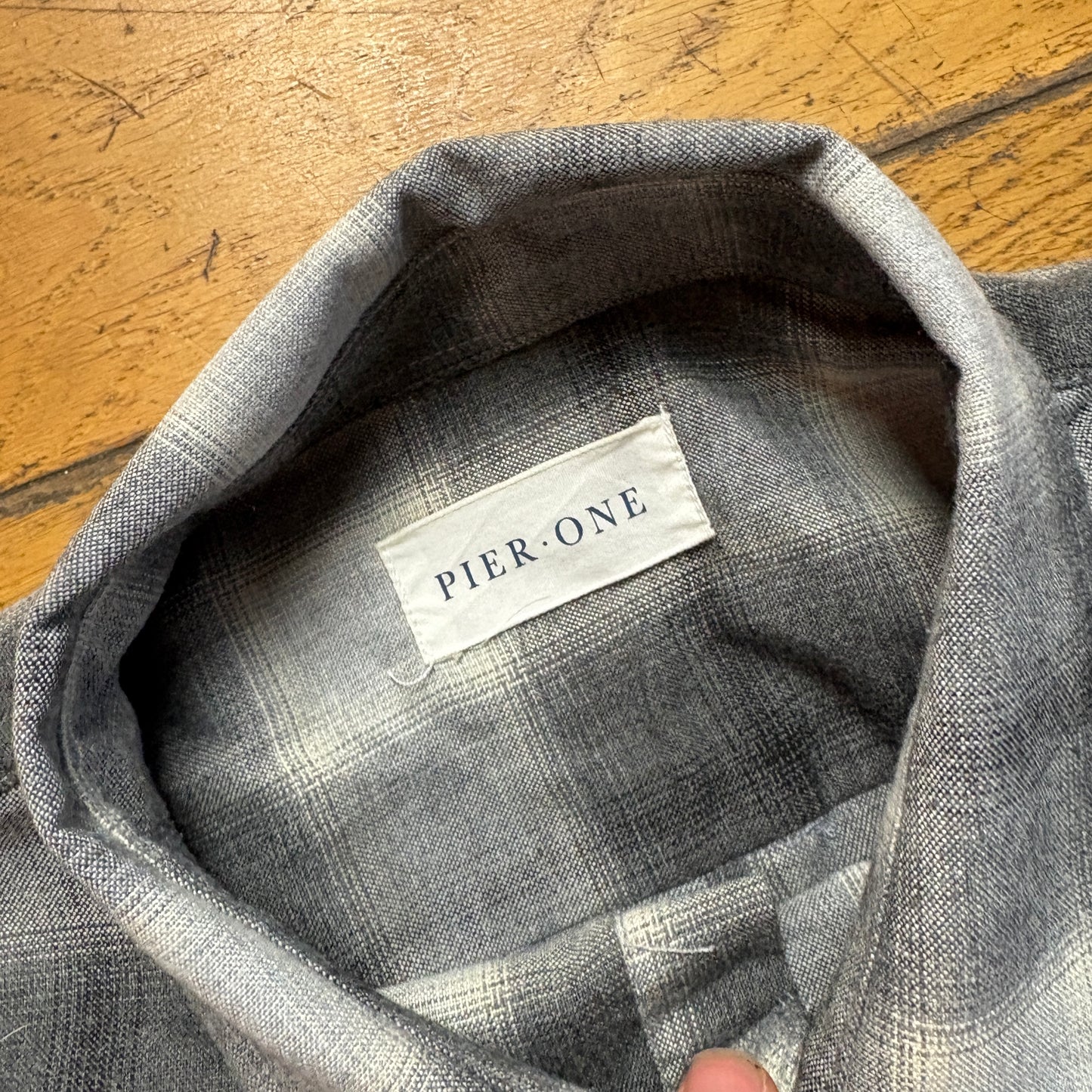 Vintage Pier One Grey Check Flannel Shirt - M
