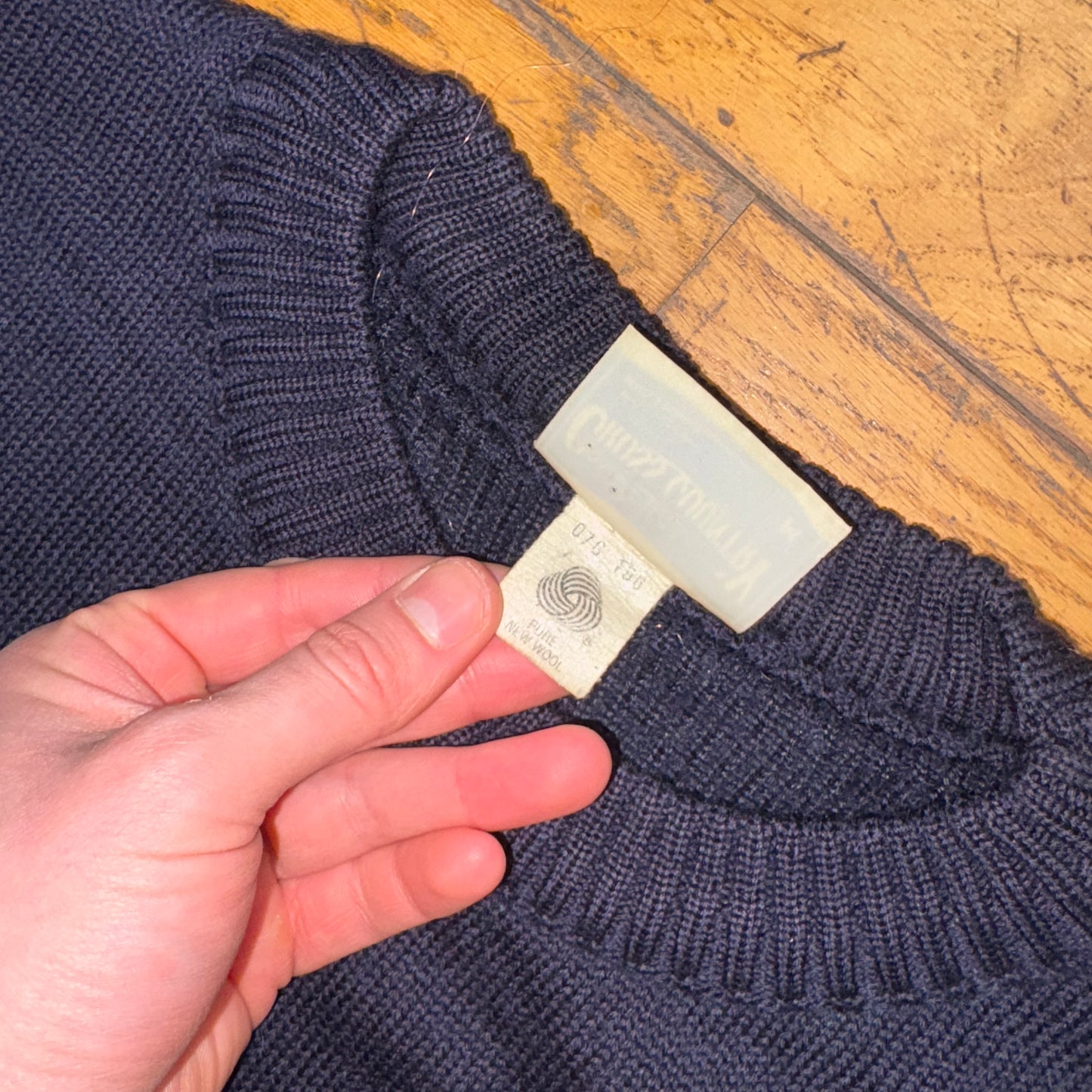 Vintage Navy Australia Wool Chunky Knit Jumper - M