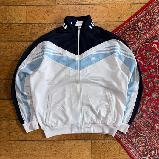 Vintage Adidas White Tracksuit Track Shell Windbreaker Jacket - XL