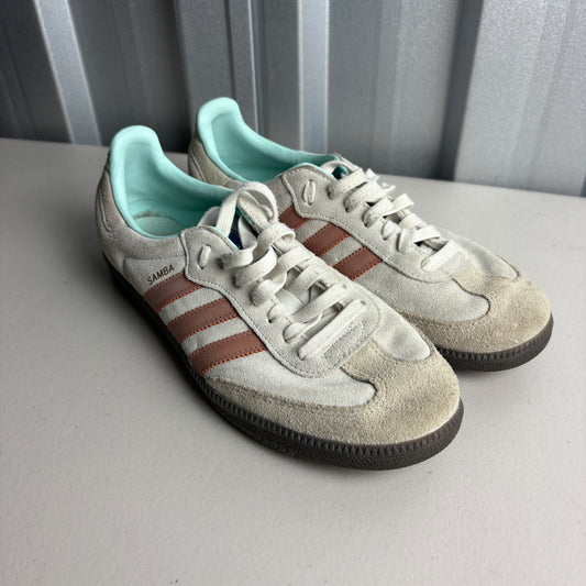 Adidas Sambas White Cream Trainer Shoe Sneakers Size 9