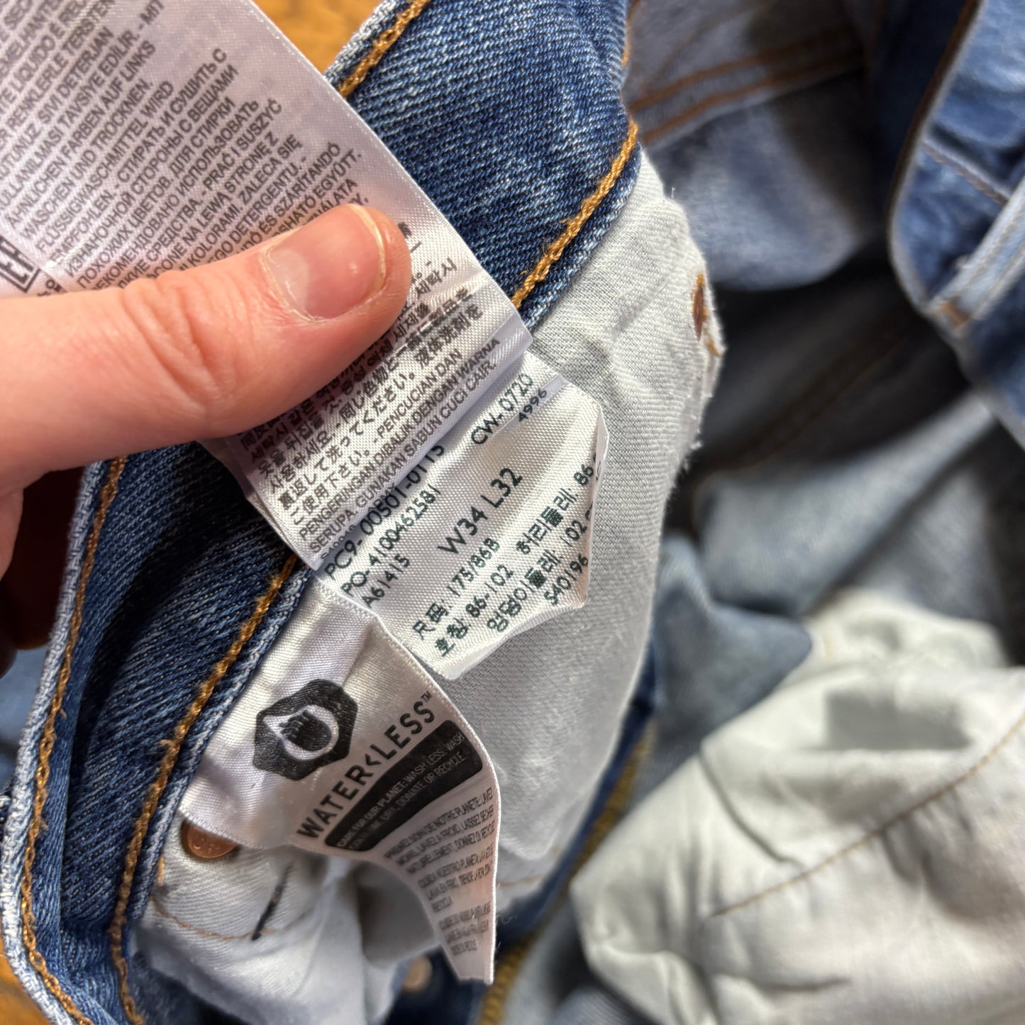 Vintage Levis 501 Straight Blue Denim Jeans - 36R