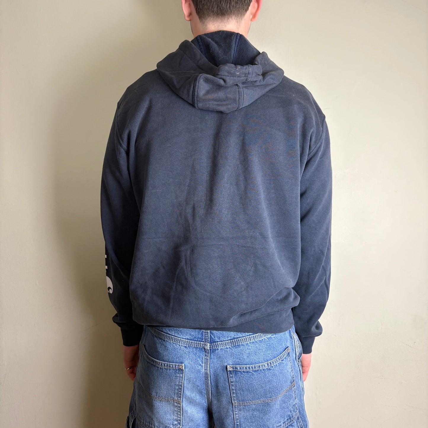 Vintage Carhartt Navy Hoodie Sweatshirt - M