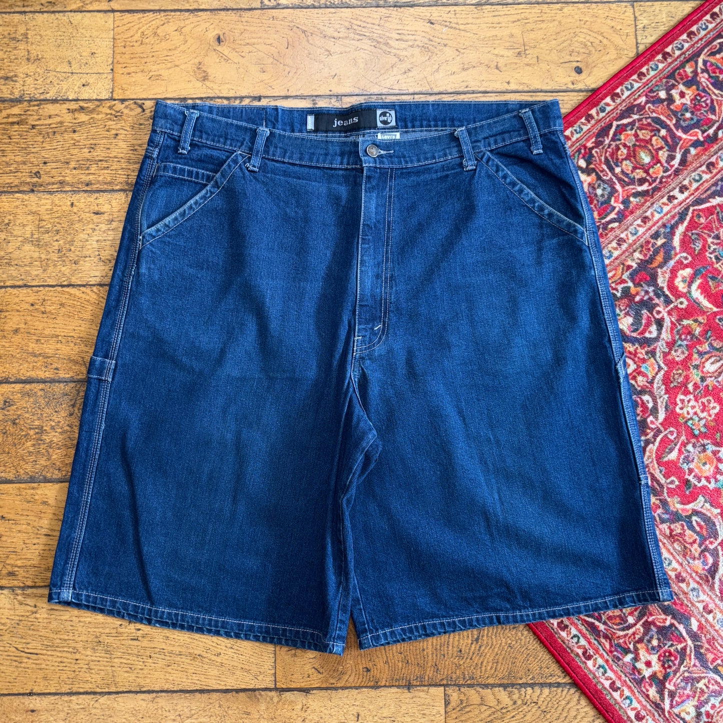 Vintage Levis Silver Tab Blue Cargo Y2K Hip Hop Baggy Jeans Shorts Jorts - 42