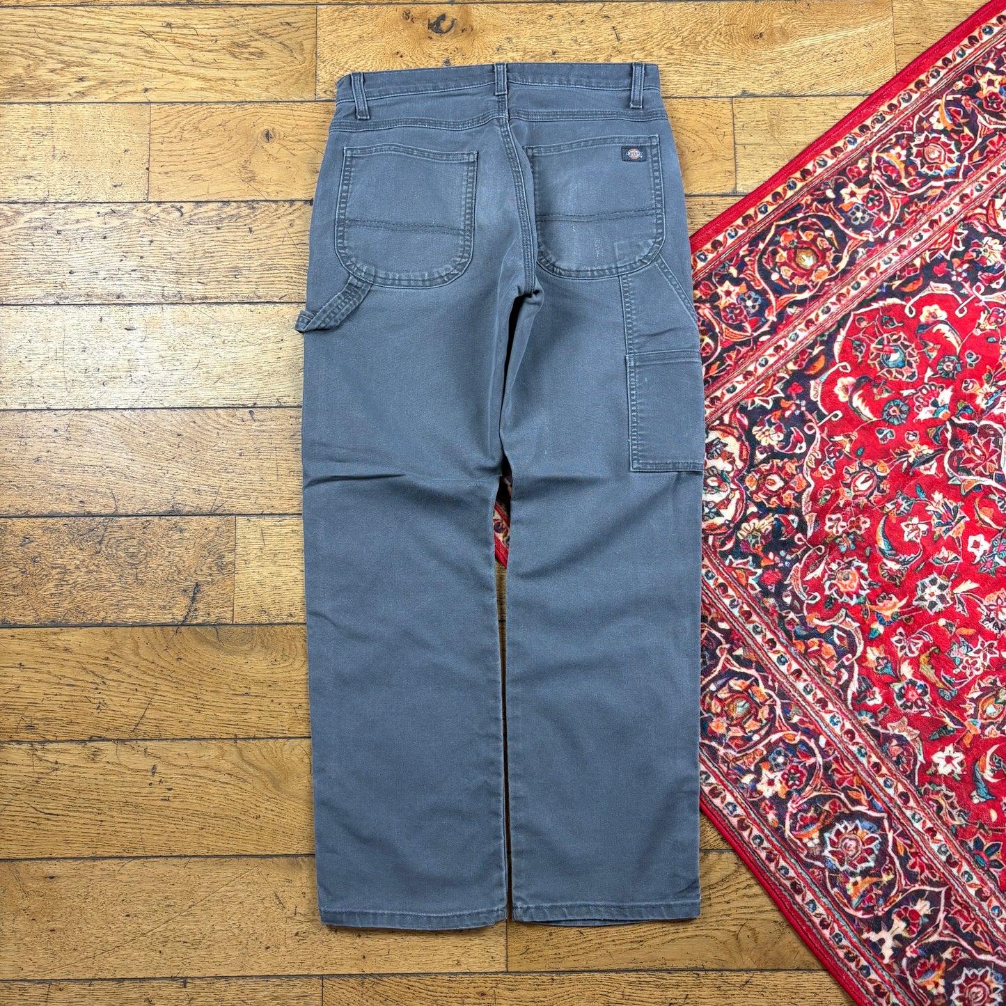 Vintage Dickies Workwear Carpenter Baggy Grey Trousers - 30