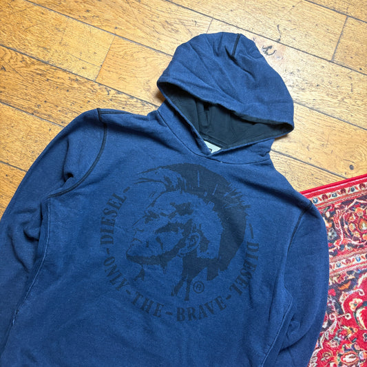 Vintage Diesel Navy Hoodie Sweatshirt - 2XL