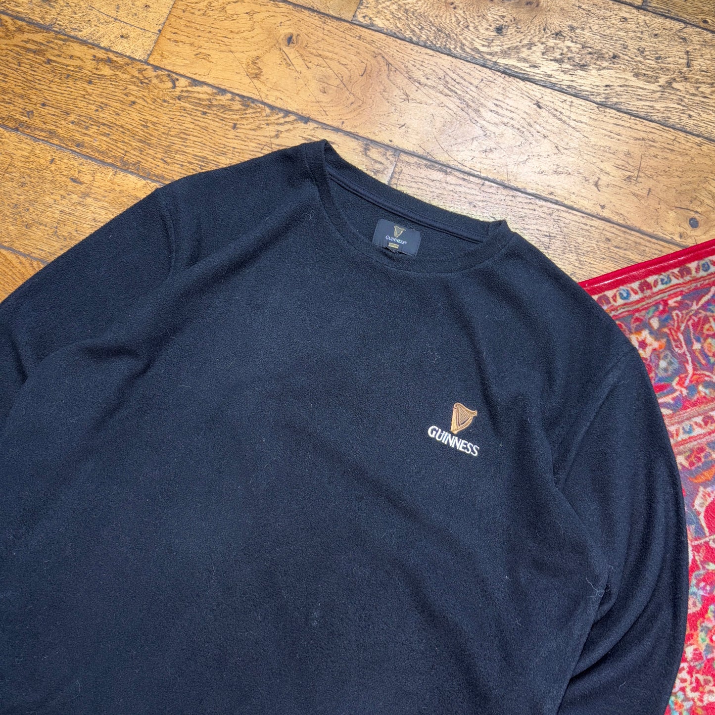 Vintage Guinness Black Fleece Embroidered Sweatshirt - L