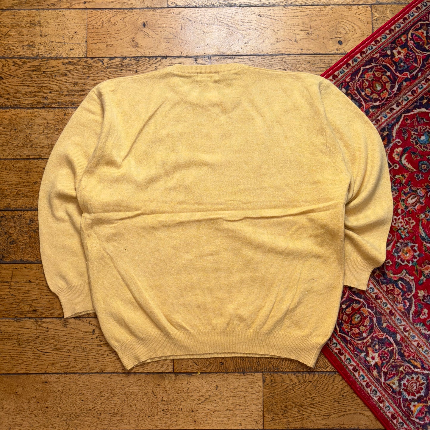 Vintage YSL Yves Saint Laurent Yellow Wool Knit Jumper - XL