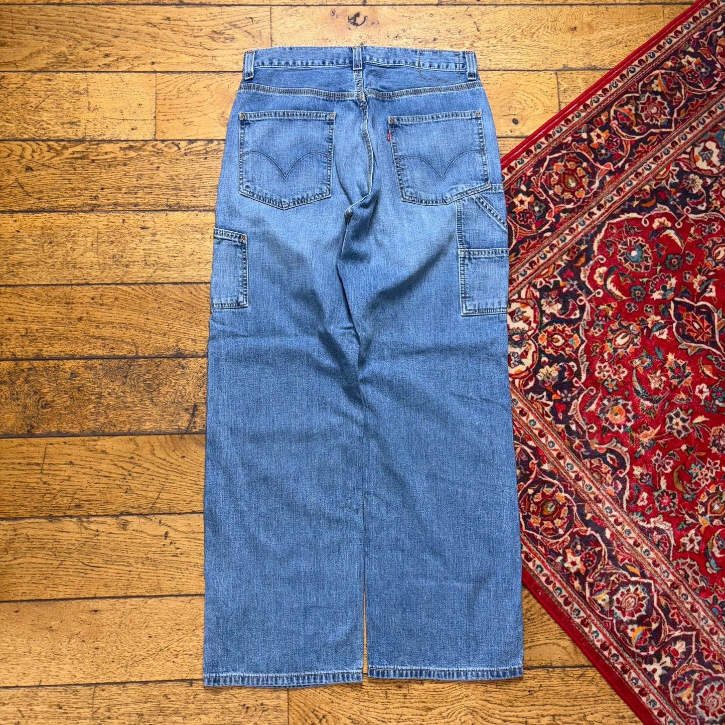 Vintage Levis Blue Carpenter Workwear Baggy Jeans - 32R
