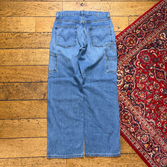 Vintage Levis Blue Carpenter Workwear Baggy Jeans - 32R