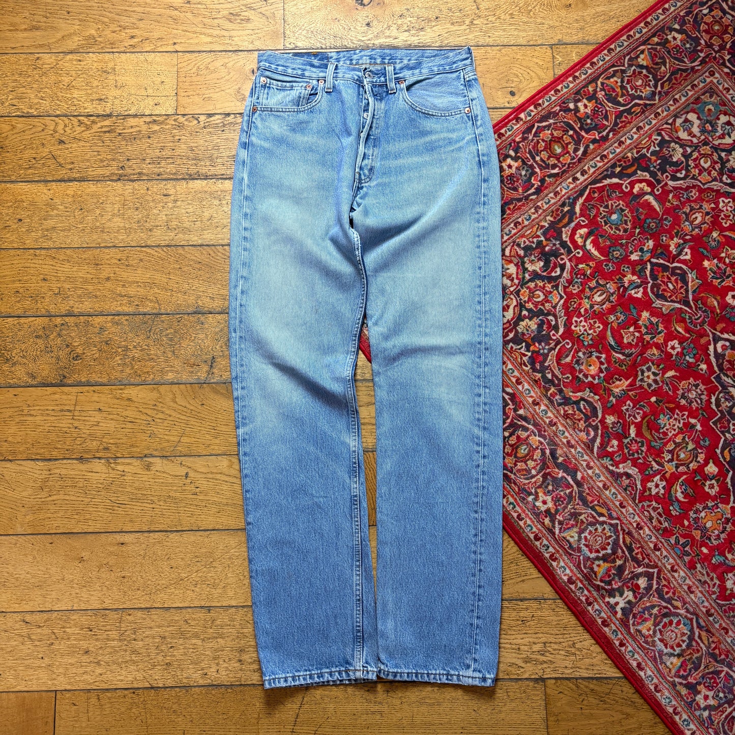 Vintage Levis 501 Straight Blue Denim Jeans - 32L