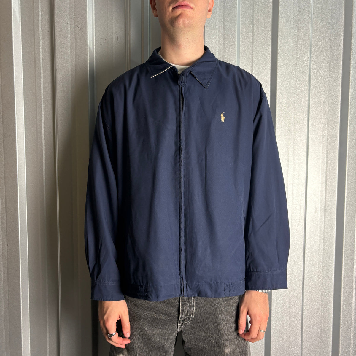 Vintage Ralph Lauren Navy Harrington Jacket - 2XL