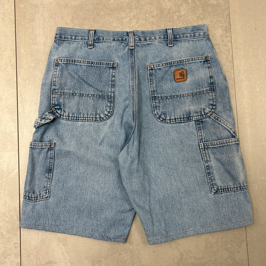 Vintage Carhartt Workwear Baggy Blue Carpenter Shorts - 34