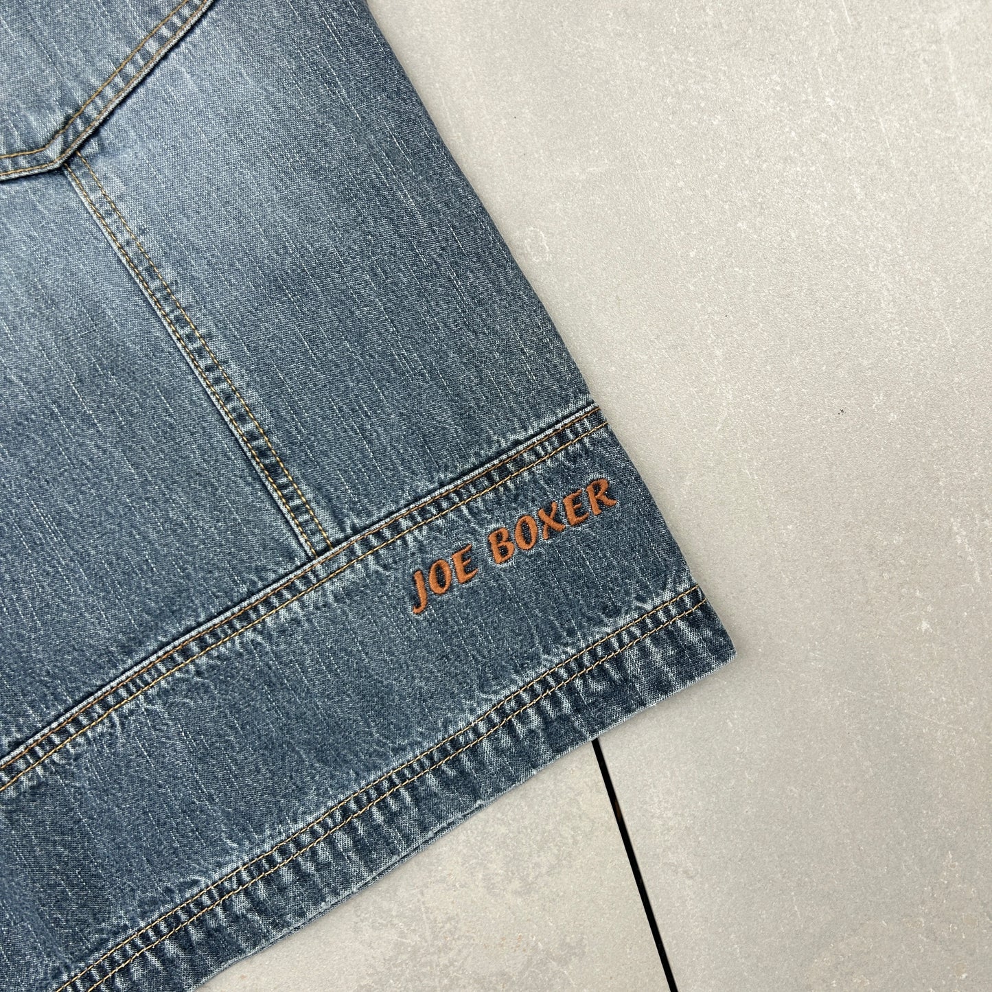 Vintage Embroidered Hip Hop Baggy Blue Shorts Jorts - 32