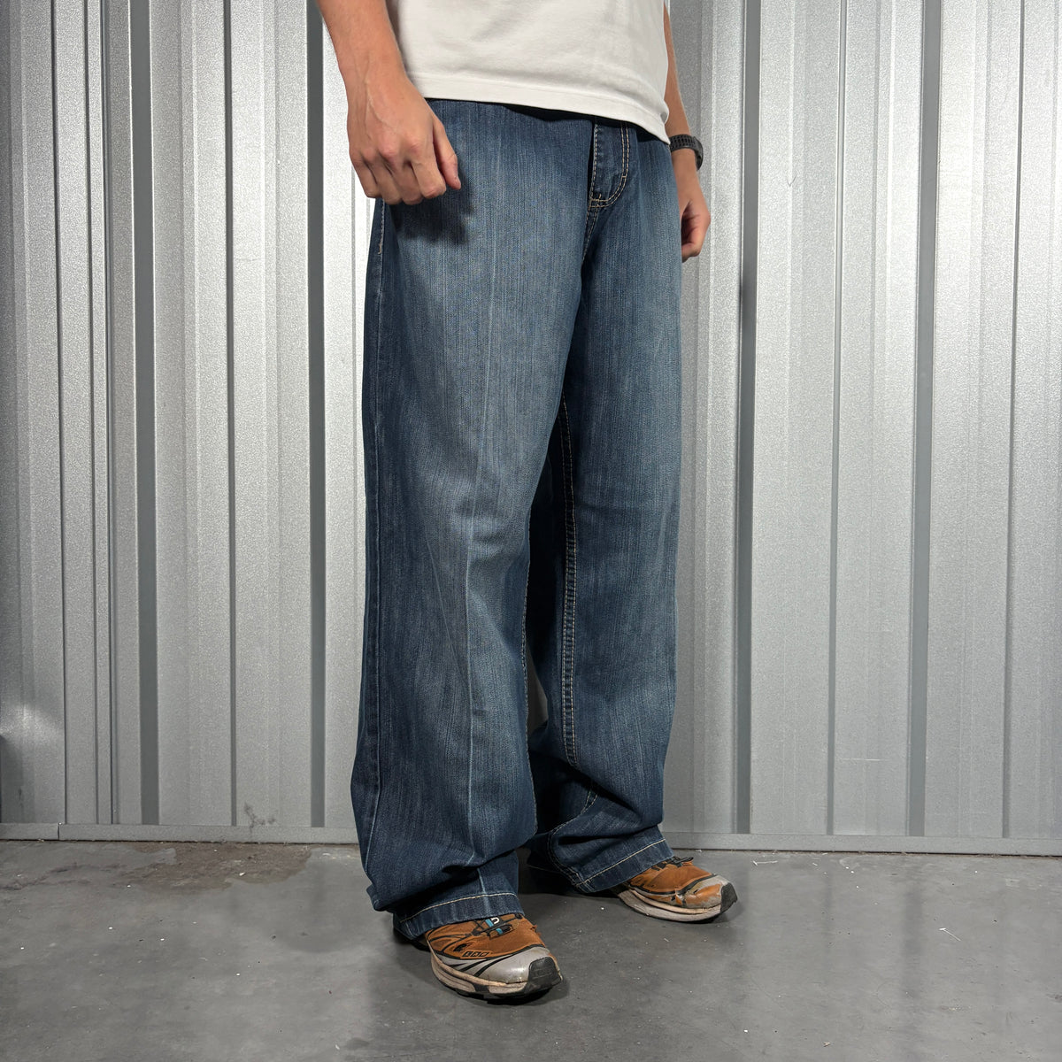 Southpole Embroidered Y2K Baggy Hip Hop blue Jeans - 42L