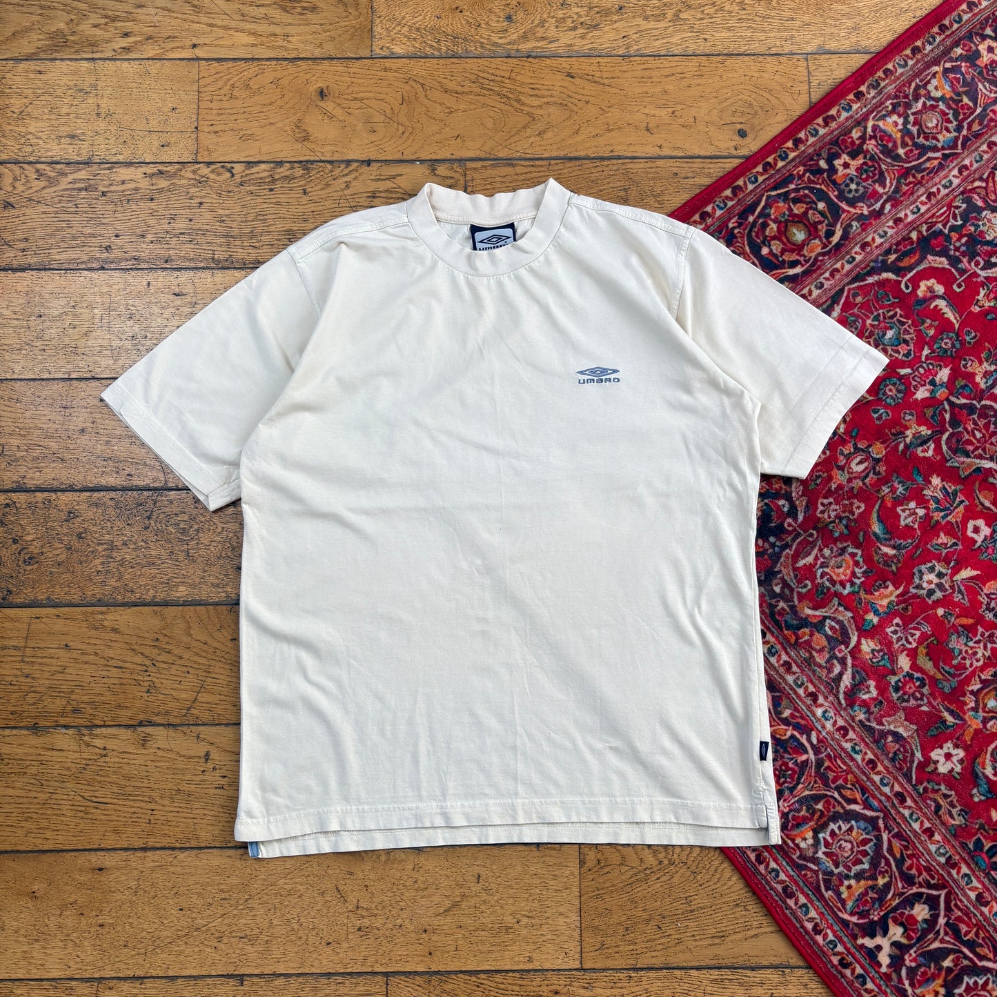 Vintage Umbro Embroidered Cream T-Shirt - L