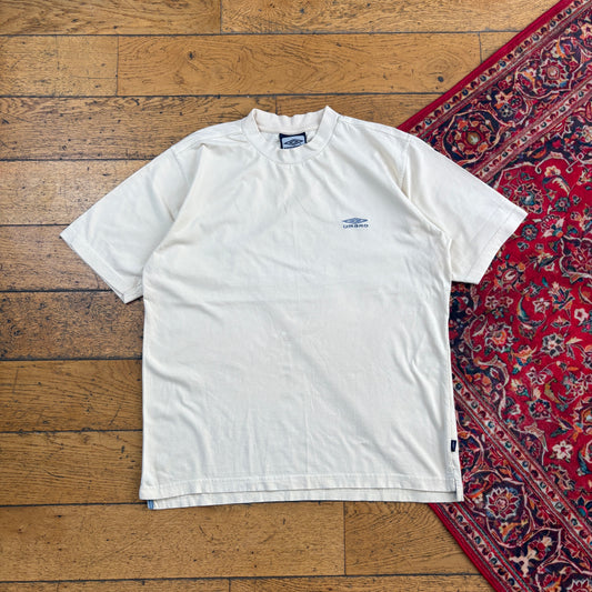 Vintage Umbro Embroidered Cream T-Shirt - L