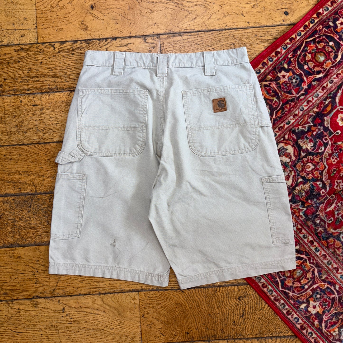 Vintage Carhartt Cream Workwear Baggy Carpenter Shorts - 32