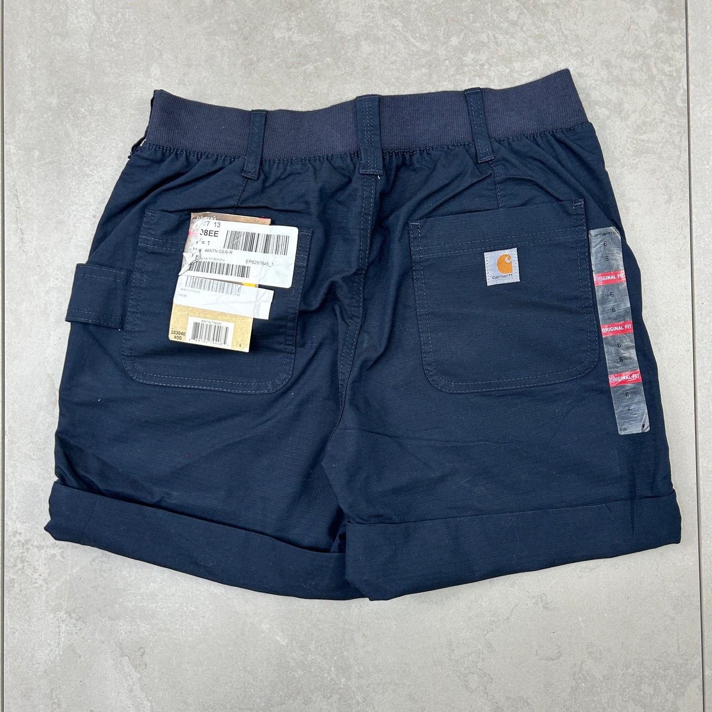 New Carhartt Womens Workwear Baggy Navy Carpenter Shorts - Size 6