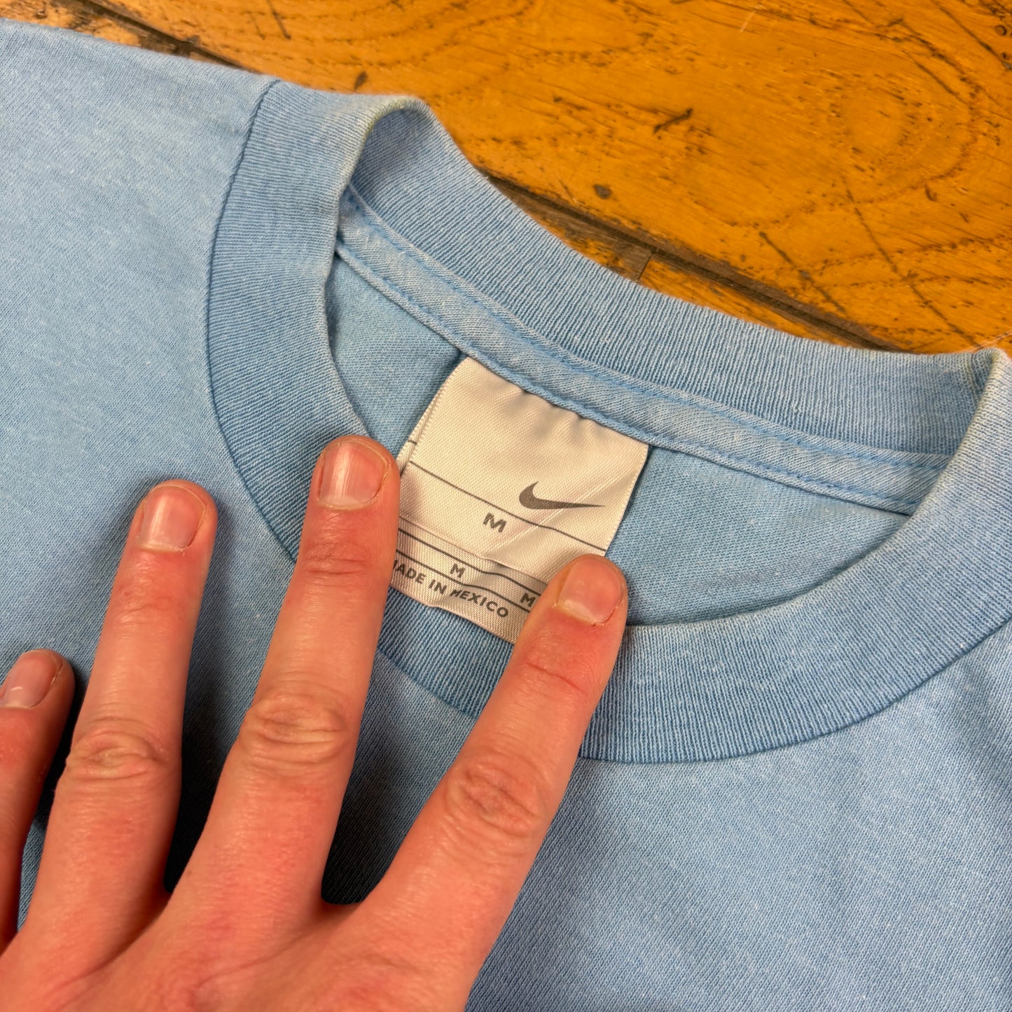 Vintage Nike Athletics Blue Graphic T-Shirt - XS