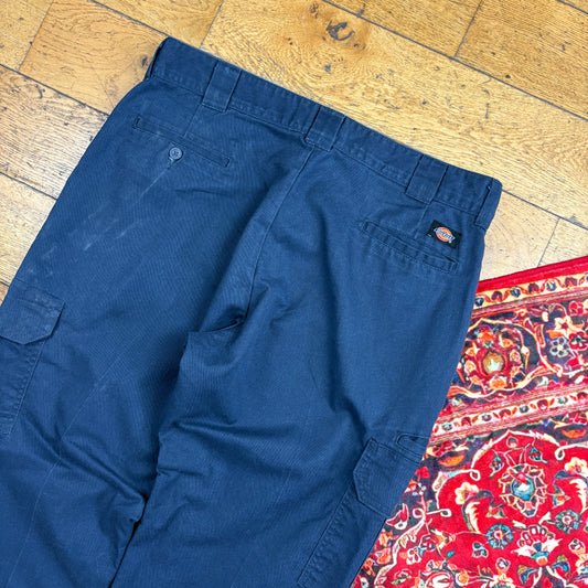Vintage Dickies 874 Navy Cargo Baggy Skate Trousers -  38