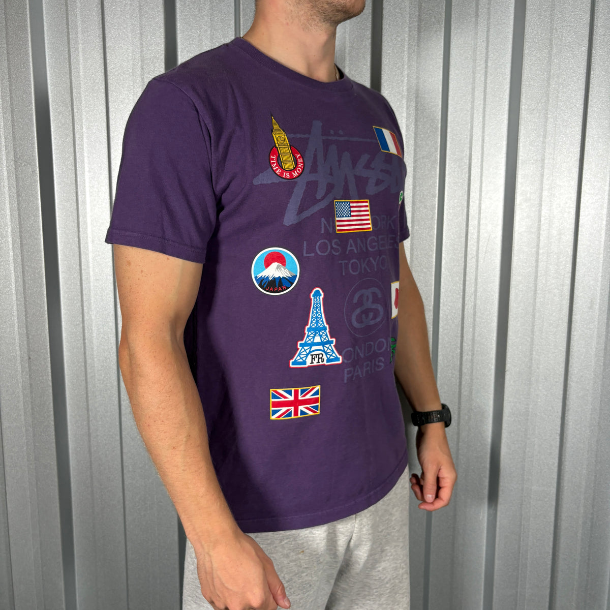 Stussy Purple Graphic T Shirt - S