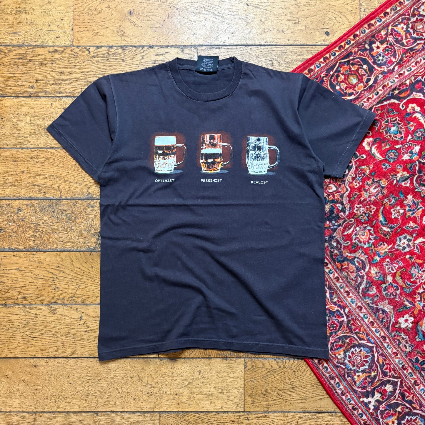 Vintage Brown Funny Beer Graphic T-Shirt - S