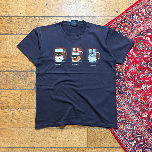 Vintage Brown Funny Beer Graphic T-Shirt - S