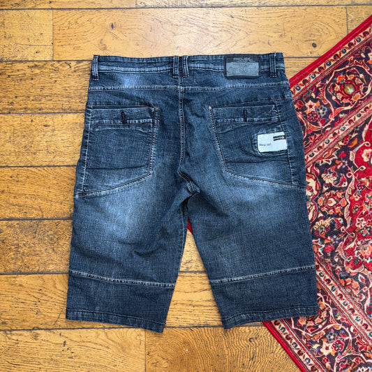 Vintage Hip Hop Motorbike Blue Shorts Jorts - 34