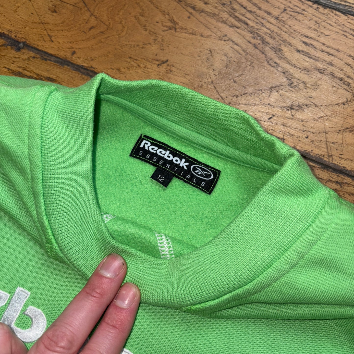 Vintage Reebok Green Embroidered Sweatshirt - M