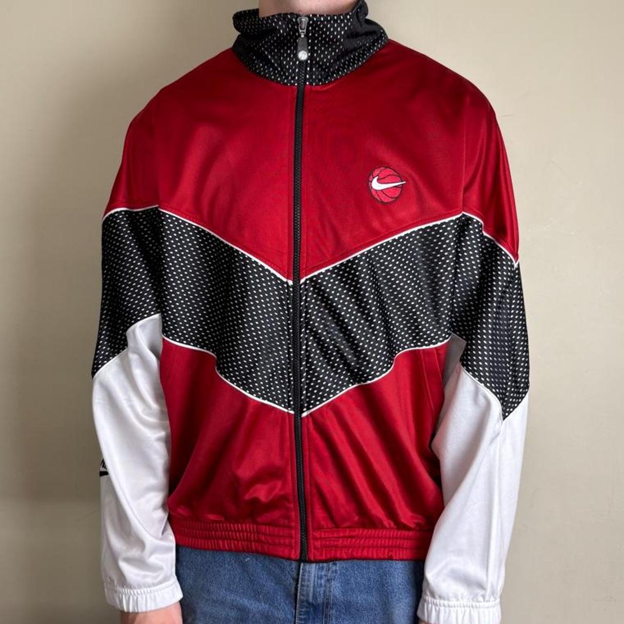 Vintage Nike Basketball 90s Red Track Jacket - XL