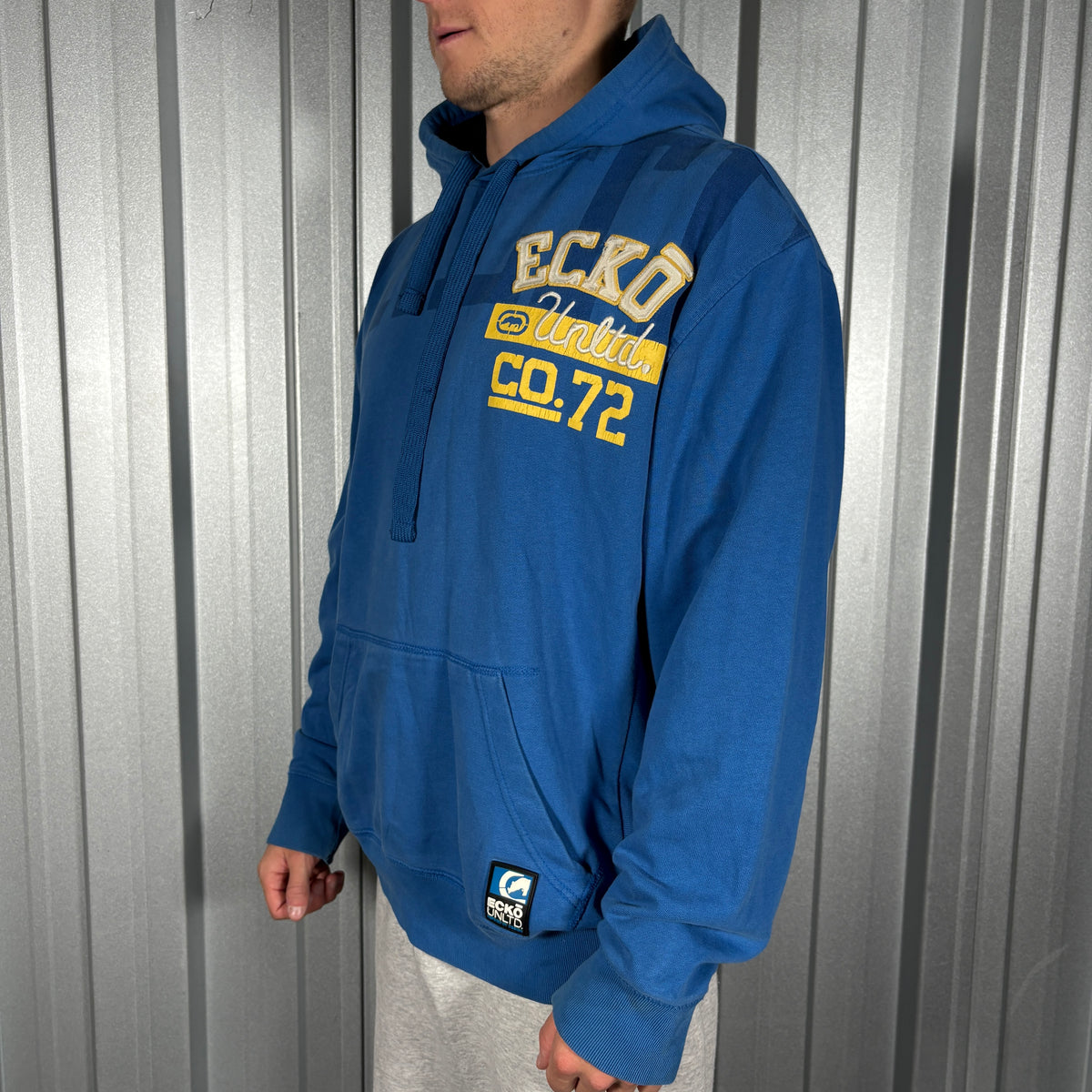 Ecko Unltd Blue Hip Hop Y2K Hoodie Sweatshirt - L