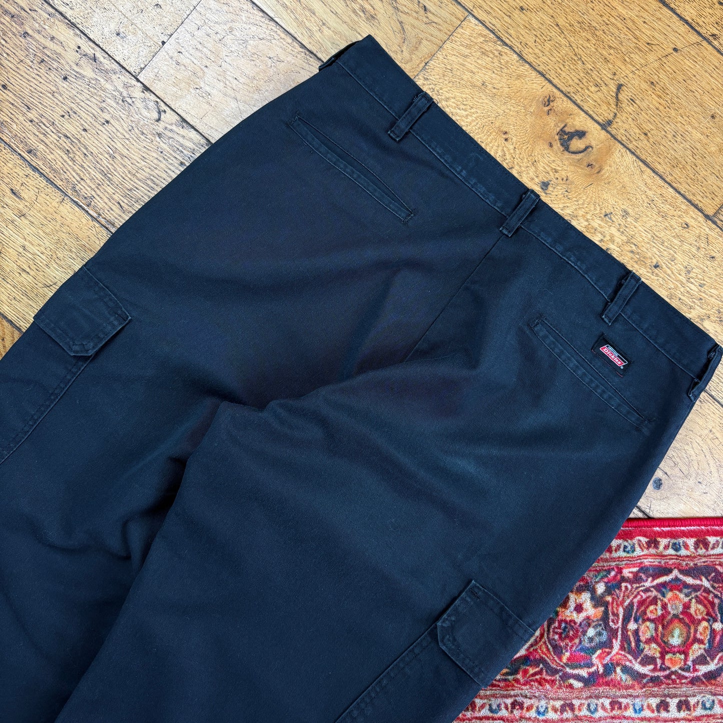 Vintage Dickies 874 Black Cargo Baggy Skate Trousers - 38