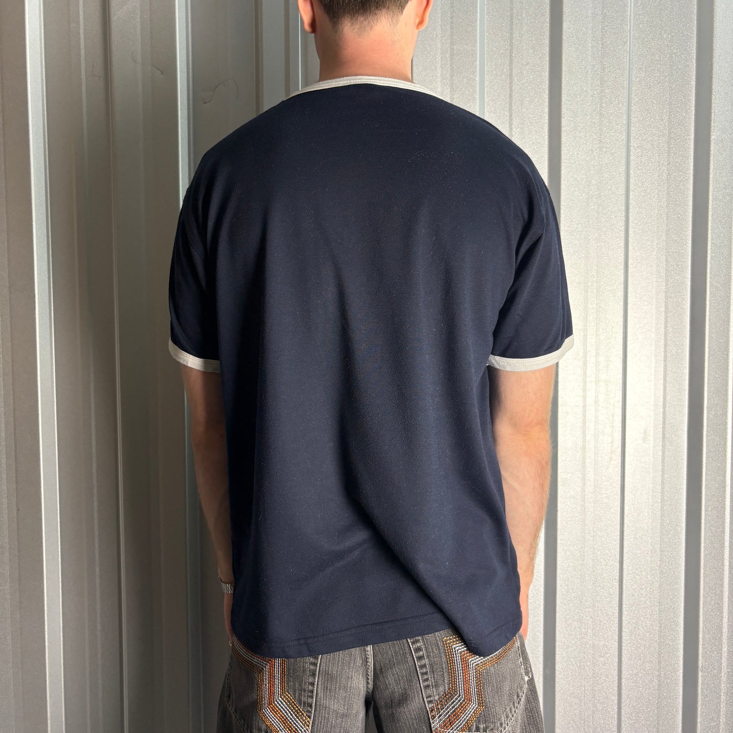 Vintage Tommy Hilfiger Black Ringer Graphic Y2K 00s T-Shirt - XL