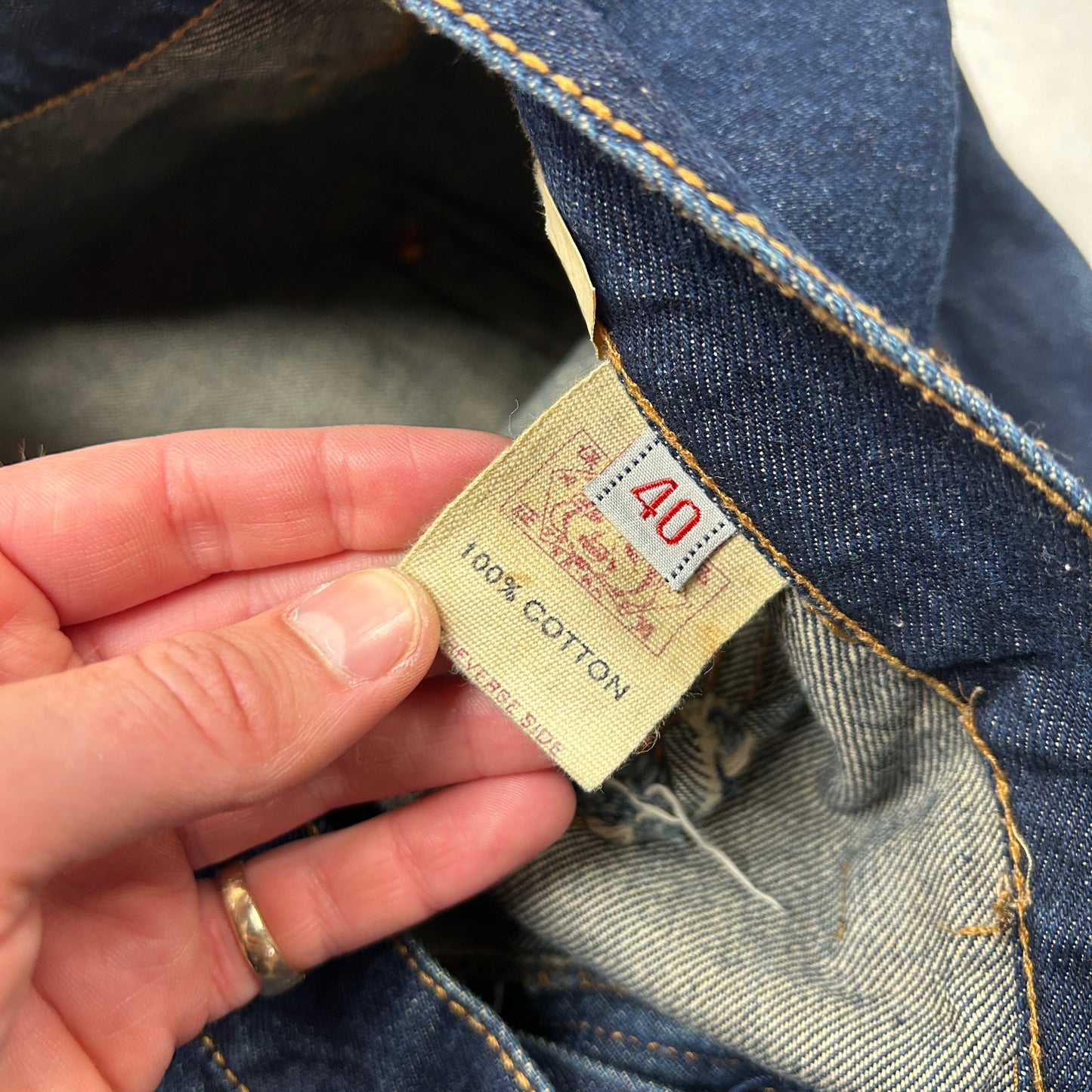 Vintage Evisu Embroidered Hip Hop Blue Baggy Jeans - 40