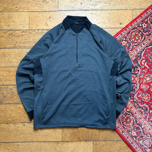Vintage Oakley Grey Quarter Zip Sports Pullover Track Jacket - L