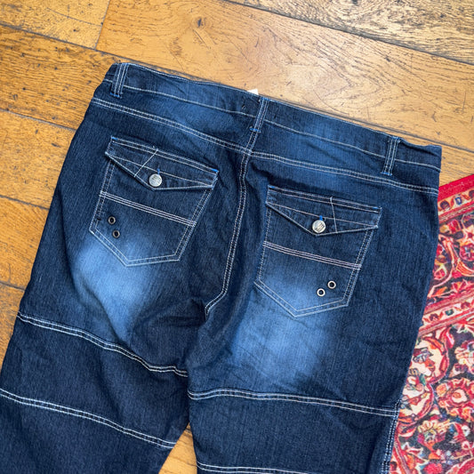 Vintage Hip Hop Baggy Blue Shorts Jorts - 40
