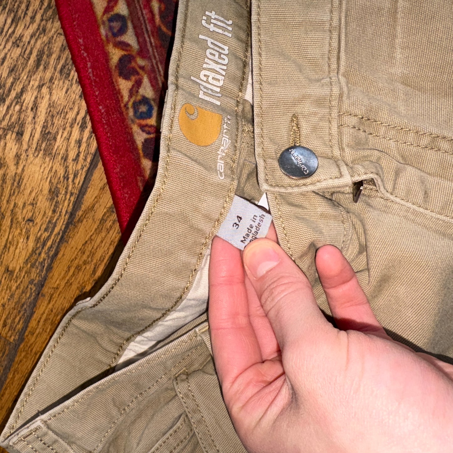 Vintage Carhartt Cream Workwear Baggy Carpenter Shorts - 34