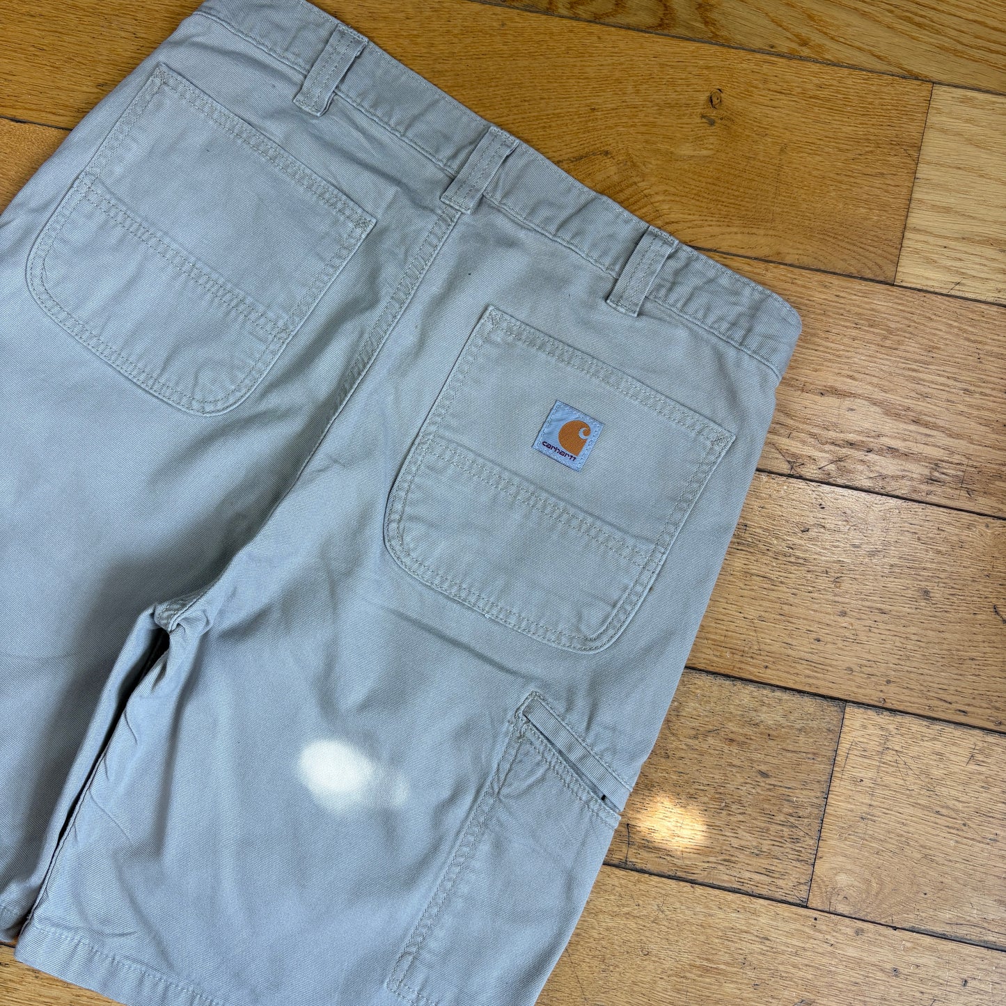 Vintage Carhartt Cream Workwear Baggy Carpenter Shorts - 32