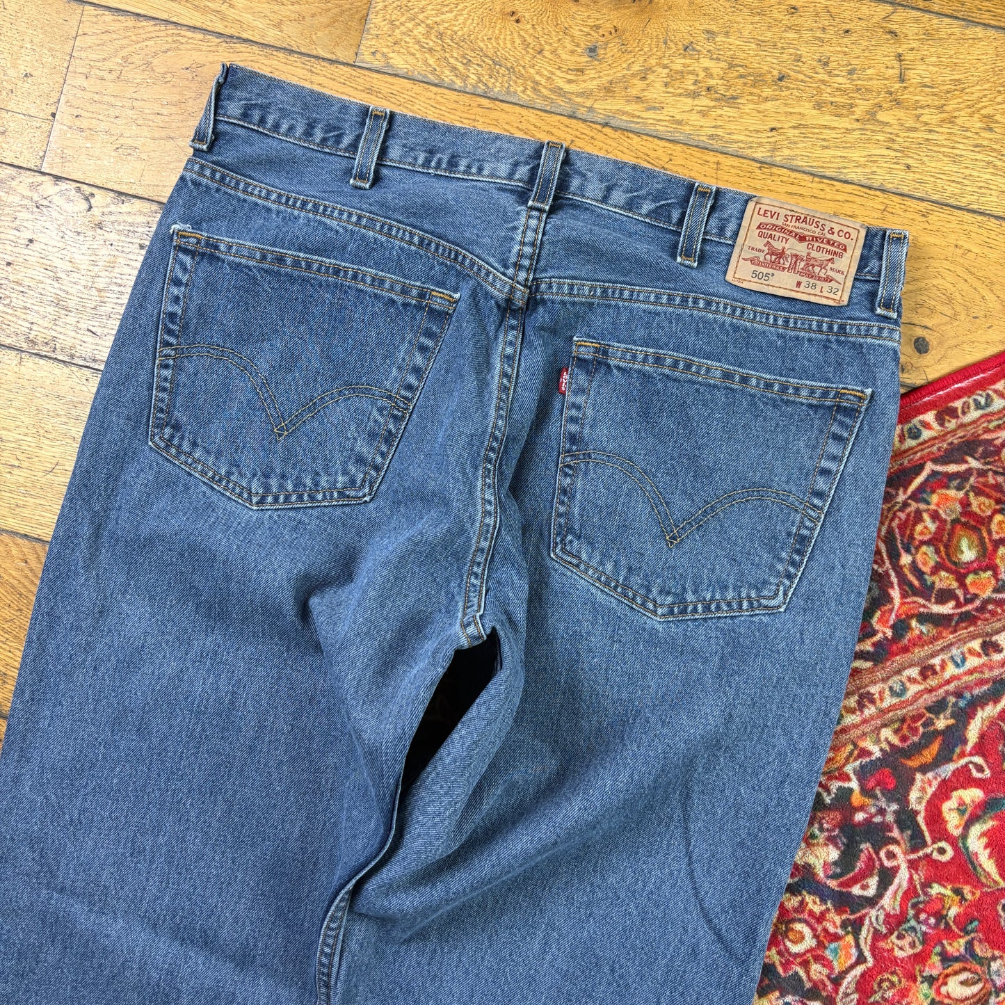 Vintage Levis 505 Straight Blue Denim Jeans - 38