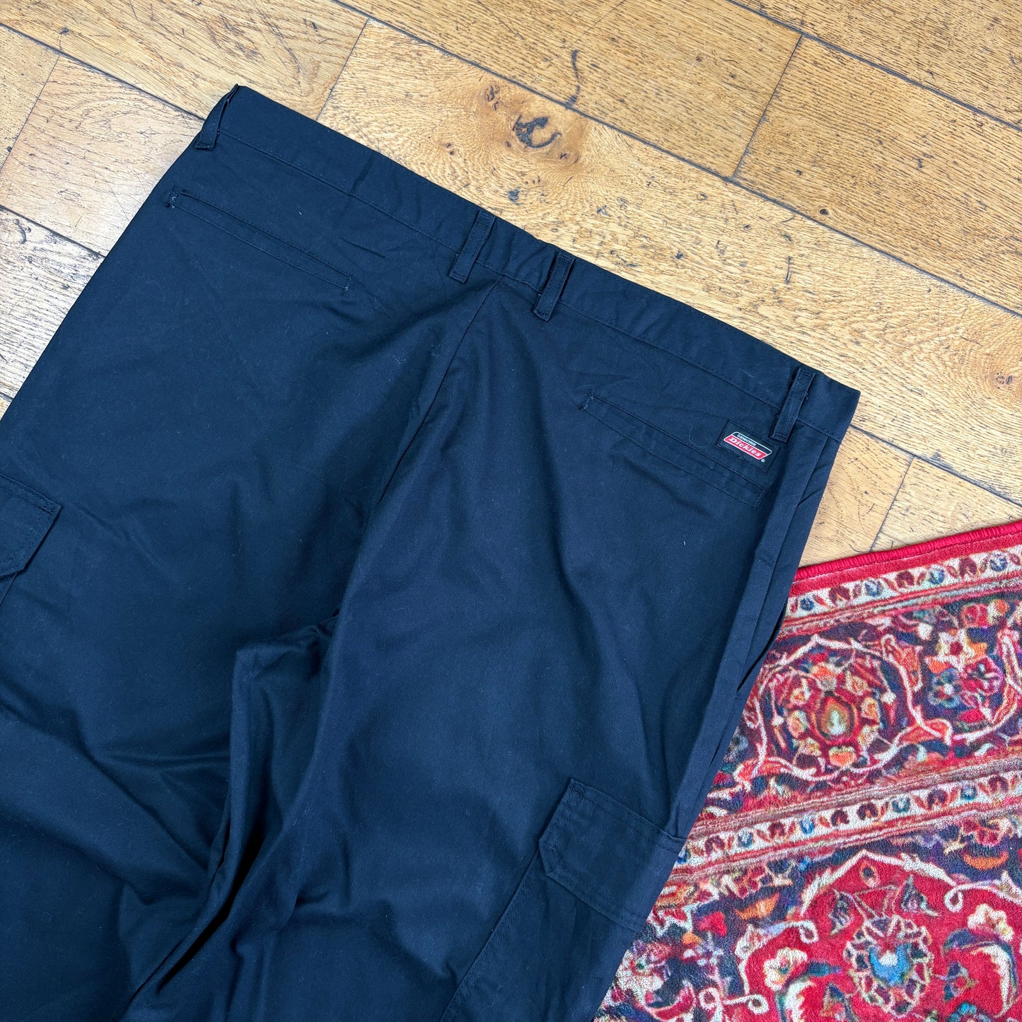 Vintage Dickies 874 Skate Black Cargo Baggy Chino Trousers - 40