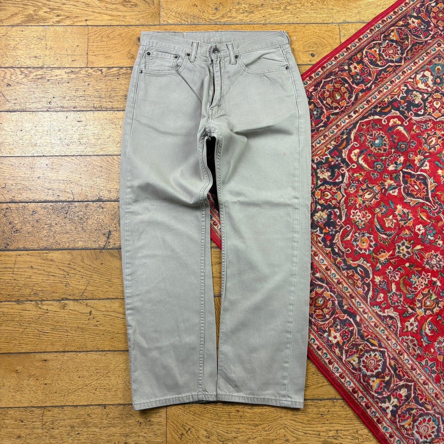 Vintage Levis 505 Cream Straight Denim Jeans - 32